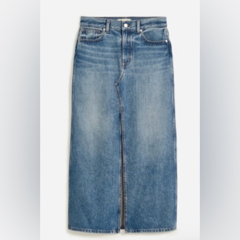 Madewell The Rilee Denim Midi Skirt